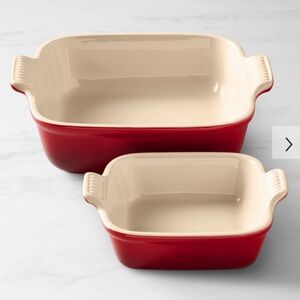 BUNDLE Le Creuset Heritage Stoneware Baker, Set of 2, Red